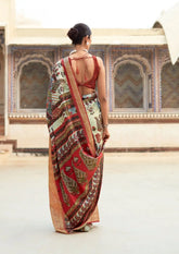 India Silk White Sarees Made From Dola Handloom Silk Showcase Exquisite Craftsmanship And Rich Heritage